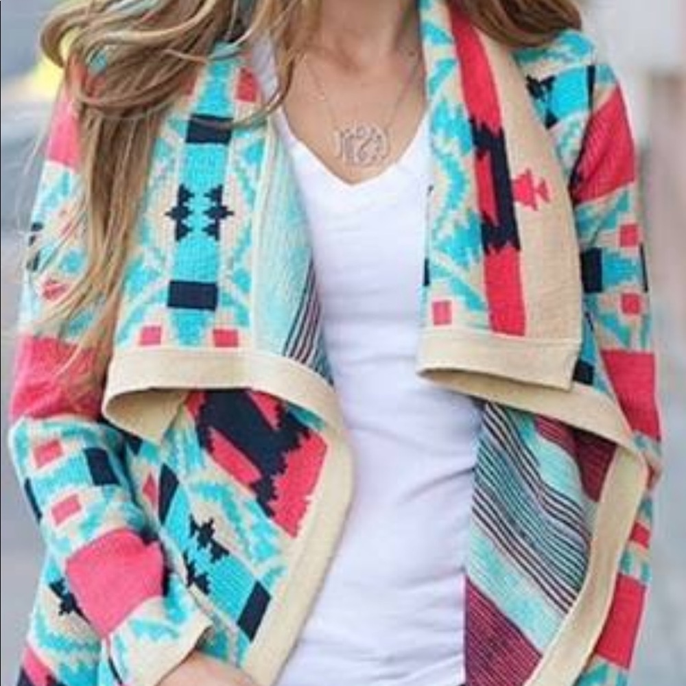 Boho Tribal Cardigan with fun colors!